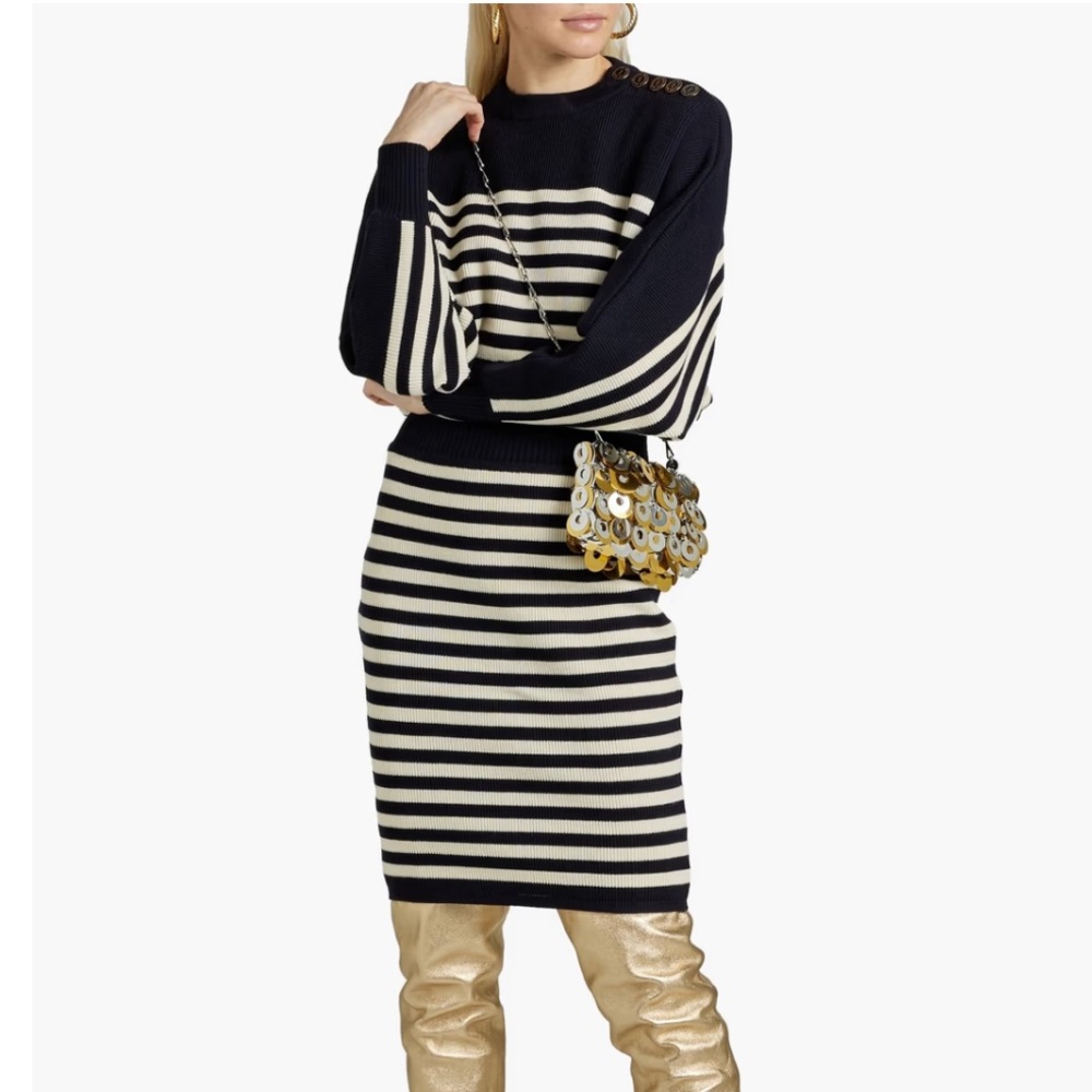Alexandre Vauthier Striped Wool Dress